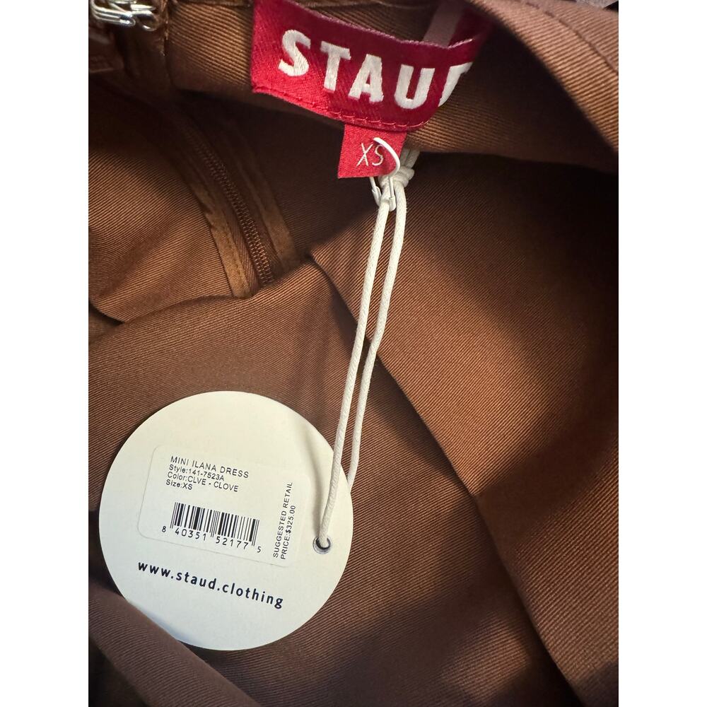 STAUD Mini Ilana Chocolate Brown Dress - New with Tags - Picture 6 of 6